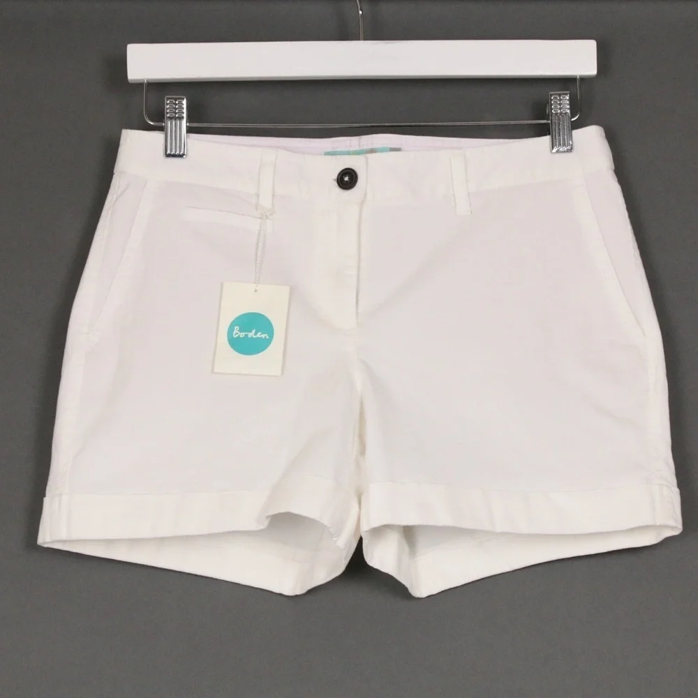 Boden White Women's Cotton Shorts - Picture 1 of 6